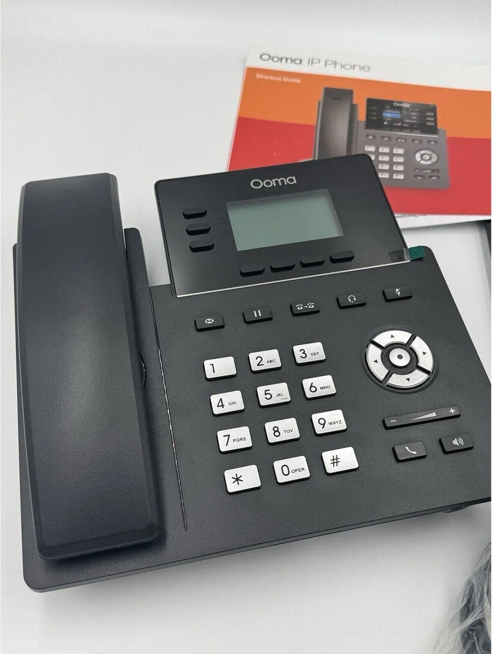 Ooma - 2603 3-Line IP Desk Phone Corded with 5-way Voice Conference - Black